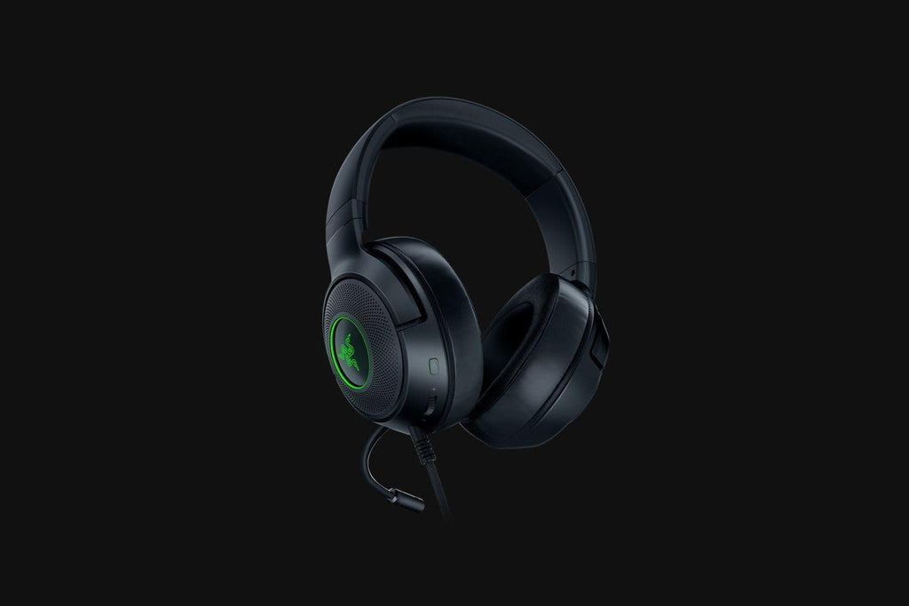 Razer Kraken V3 X - Auriculares para juegos con cable: sonido envolvente 7.1 - Controladores Triforce de 40 mm - Micrófono cardioide plegable HyperClear - Iluminación Chroma RGB - para PC - Negro