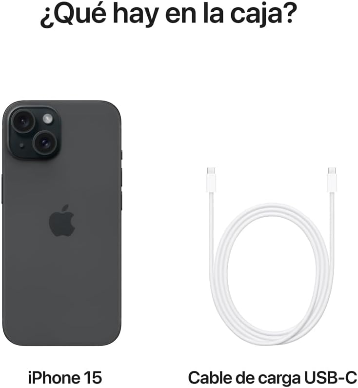 Apple iPhone 15 128GB Negro Desbloqueado (Reacondicionado) Esim