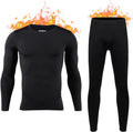HEROBIKER - Ropa interior térmica ajustada de manga larga para hombres, esquí, invierno, caza, cálido, forro polar, conjunto de camiseta y pantalón