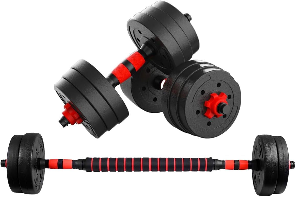 Kit de Pesas Ajustables 3 en 1 Raganet – Mancuernas + Barra | Incluye Guantes de Gym