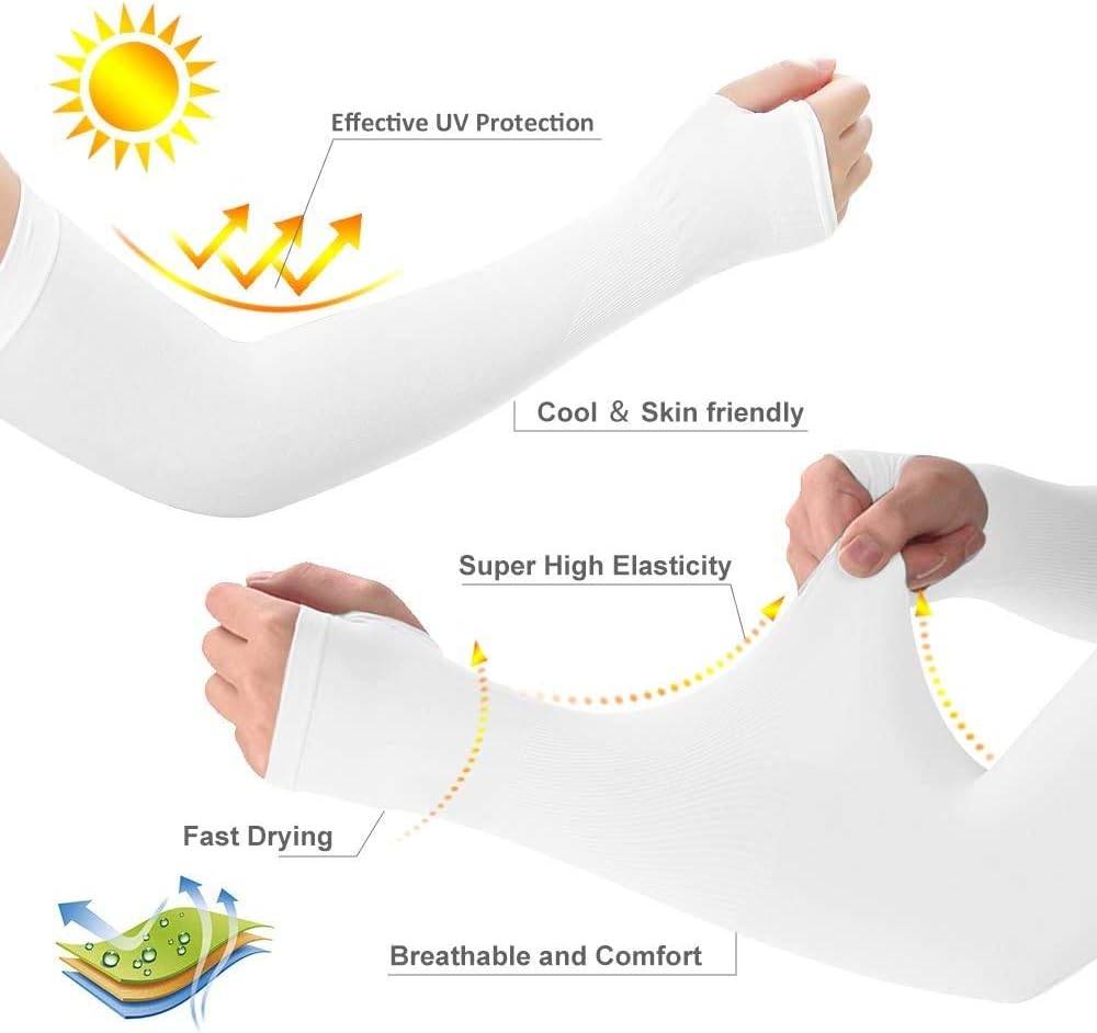 Mangas para Brazos, 3 Par Mangas de Brazo Seda de Hielo, Manga Protectora para Brazo, Mangas de Protección UV Protección, Mangas del Brazo Protección, para Andar en Bicicleta, Pescar, Golf