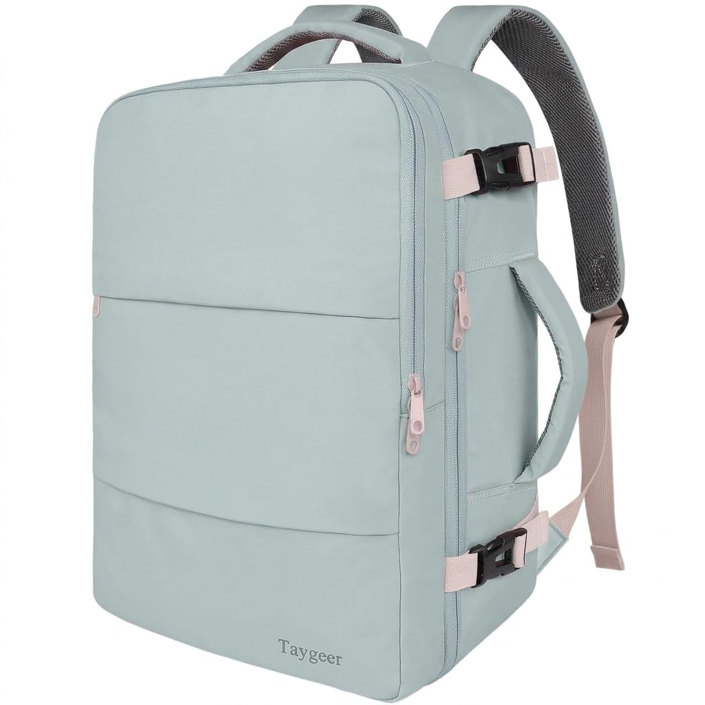 Taygeer Mochila de Viaje 10 kg Avión 35L para Hombre y Mujer, Negra