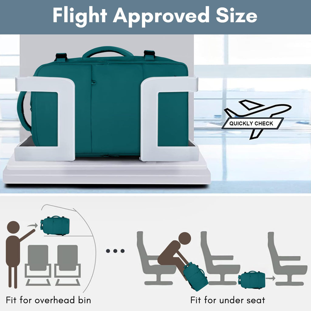 Mochila de viaje Taygeer de 35L, 10 kg para avión, para hombre y mujer, negra