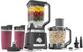 Ninja CO905KS Deluxe Kitchen System, Potencia 1600W, Procesador con Licuadora, Jarra 86oz, 2 Vasos 24oz, Tecnología Auto-IQ, Sistema de Cocina Profesional Multifuncional, Color Negro (Reacondicionado)