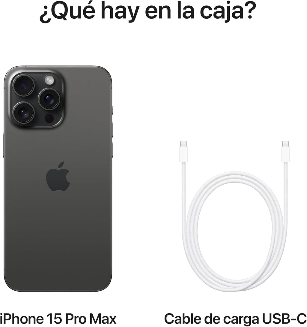 Apple iPhone 15 Pro MAX 256GB Titanio Negro Desbloqueado - Esim (Reacondicionado)