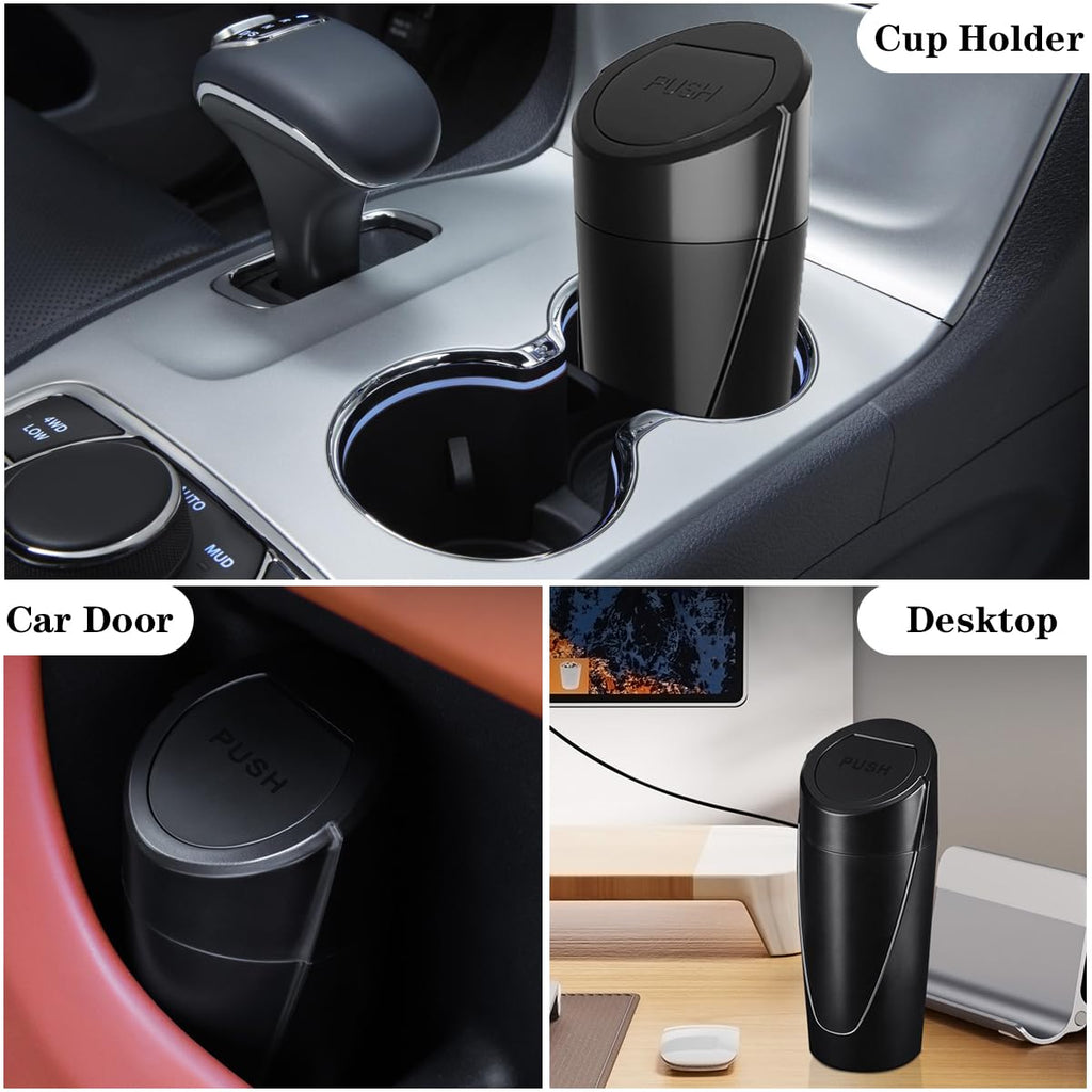 🚗 Bote de Basura para Coche con Tapa — Antiderrames + 20 Bolsas Incluidas