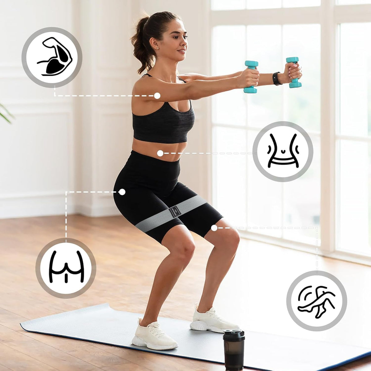 Bandas de resistencia Anna Tosani — Set de 3 | Fitness, yoga y pilates