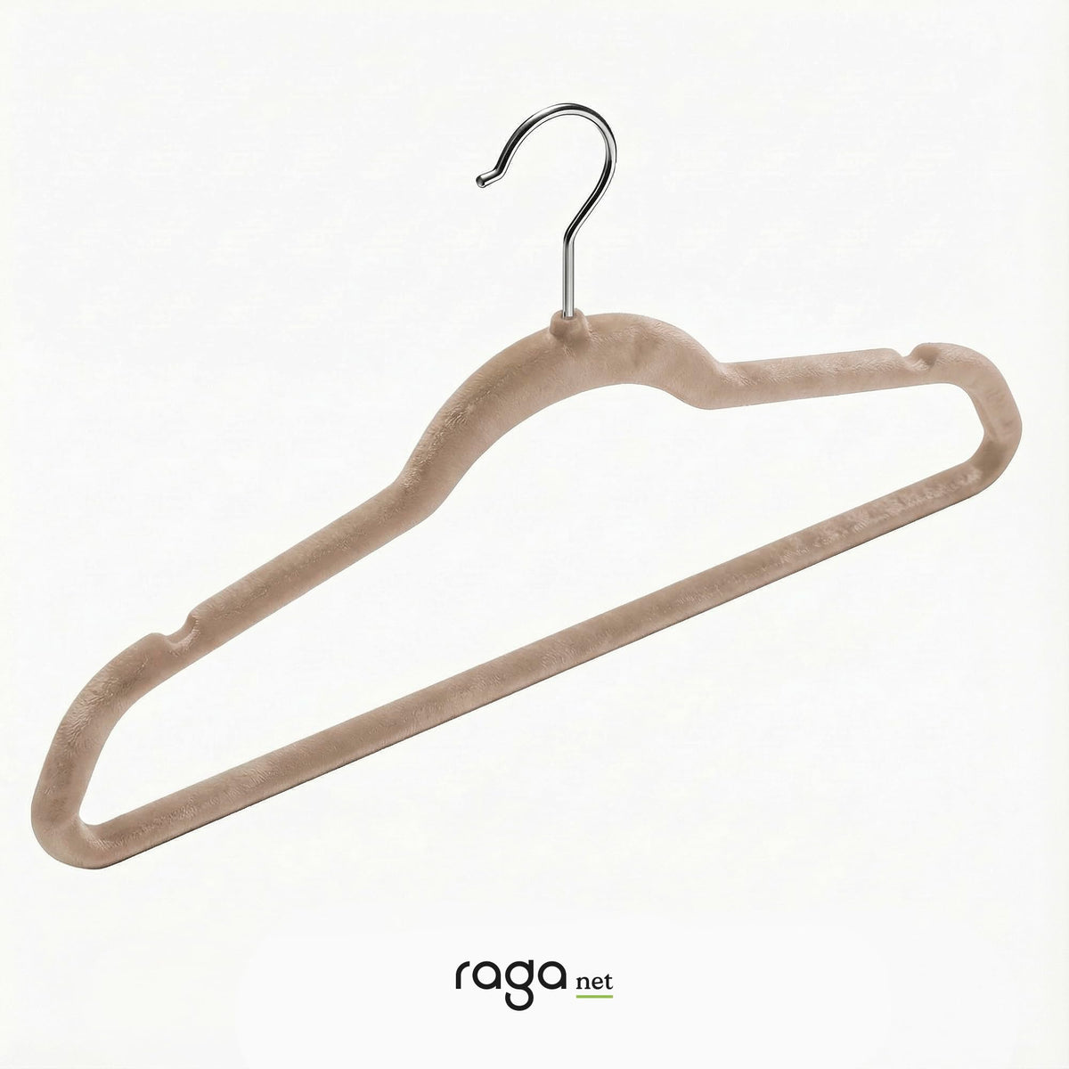 RagaBasics, Set de 50 Ganchos Metalicos Cubiertos con Terciopelo, Perchas de Alta Calidad, Gancho con Rotacion 360°, Ganchos Antideslizantes y Resistentes (Negro)