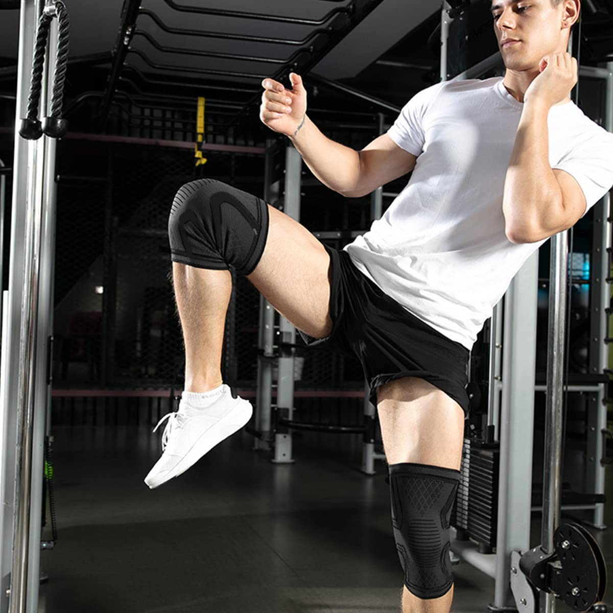 Rodilleras Deportivas DQST – Soporte Antideslizante Elástico | Gym, Voleibol y Running