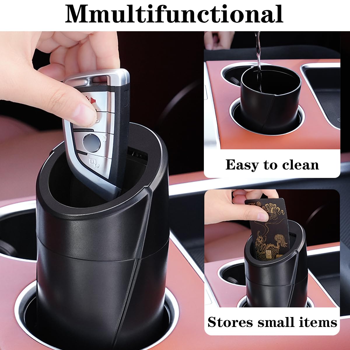 🚗 Bote de Basura para Coche con Tapa — Antiderrames + 20 Bolsas Incluidas