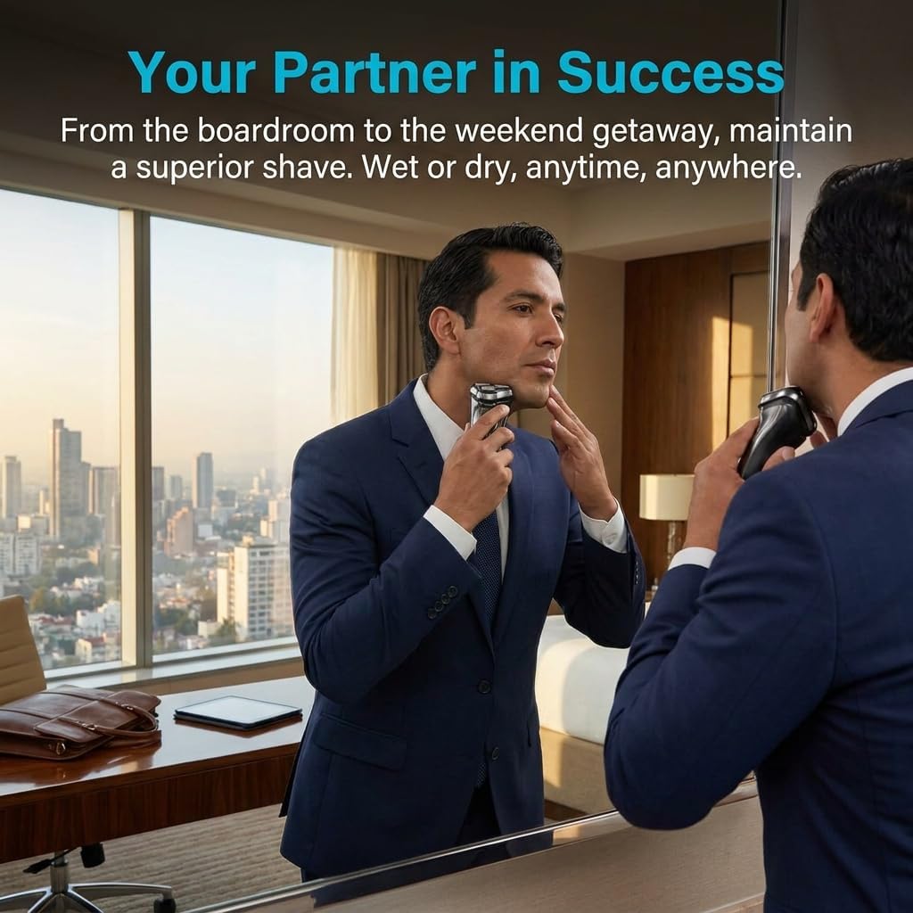 Afeitadora Eléctrica,Pantalla LED inteligente Shaver,Totalmente Lavable,Recortadora Barba Multifuncional para Barba, Nariz, Cabello
