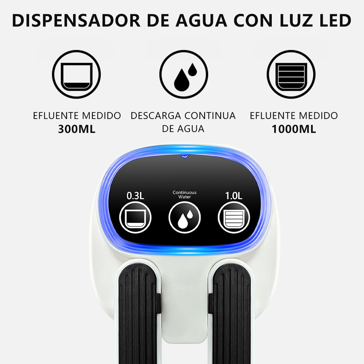 Dispensador de Agua Garrafón Plegable con 3 Modos y Luz LED, Bomba de Agua de Inalámbrica Recargable Portátil, Despachador de Agua Automático Rápido para Botellas de Galón de 4.5L a 20L