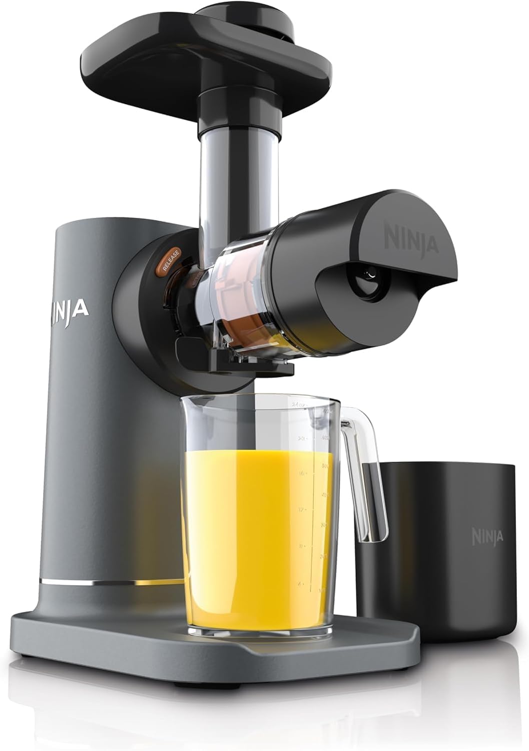 Ninja, Extractor de Jugos Prensado en Frio, Tecnologia Neverclog y Antigoteo, 2 Filtros, 2 Programas, Jarra y Contenedor de Pulpa (Reacondicionado)