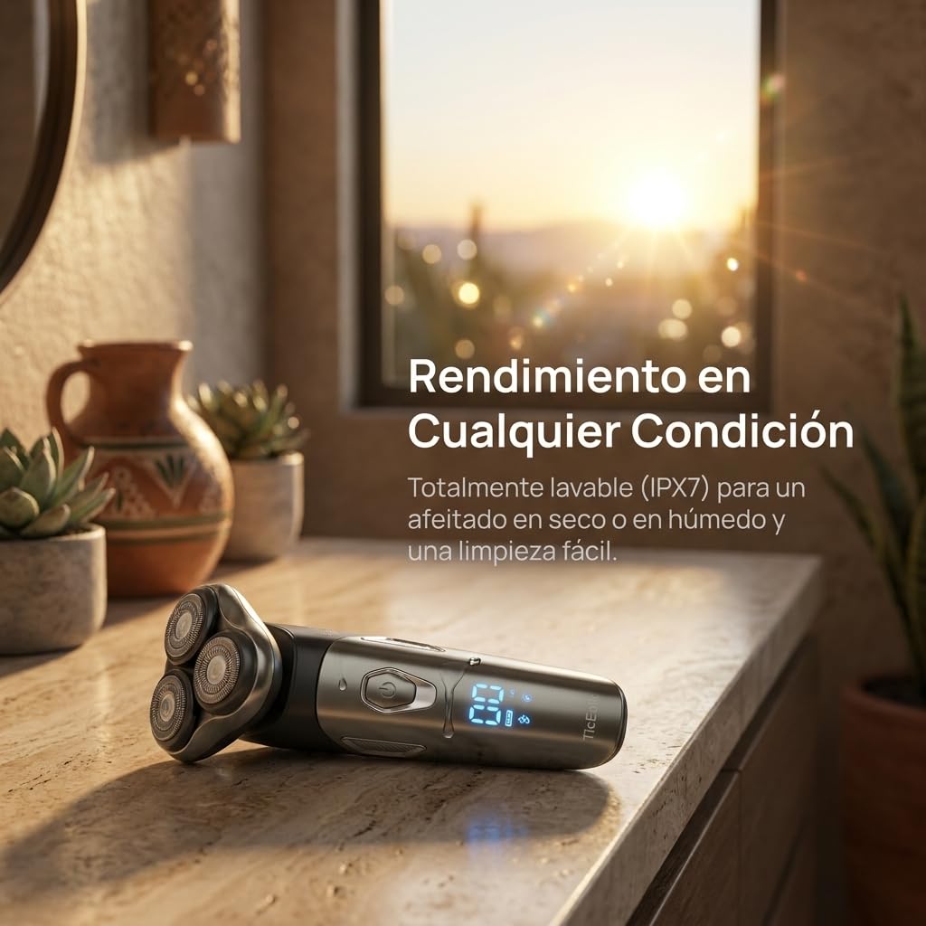 Afeitadora Eléctrica,Pantalla LED inteligente Shaver,Totalmente Lavable,Recortadora Barba Multifuncional para Barba, Nariz, Cabello