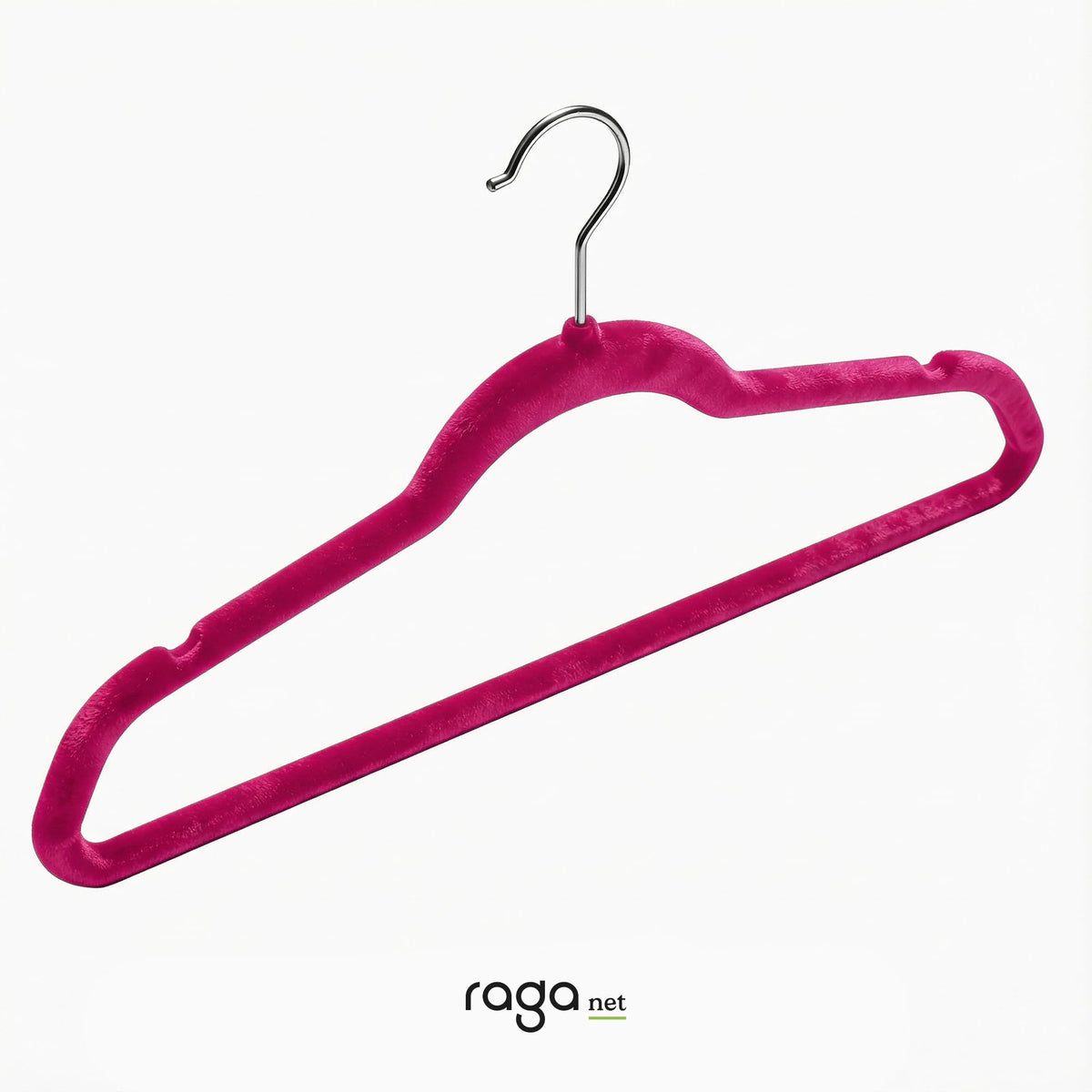 RagaBasics, Set de 50 Ganchos Metalicos Cubiertos con Terciopelo, Perchas de Alta Calidad, Gancho con Rotacion 360°, Ganchos Antideslizantes y Resistentes (Negro)