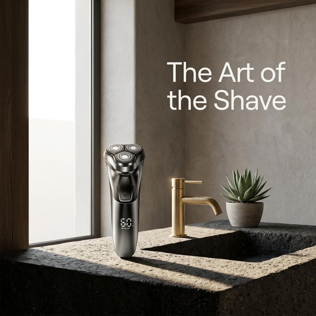 Afeitadora Eléctrica,Pantalla LED inteligente Shaver,Totalmente Lavable,Recortadora Barba Multifuncional para Barba, Nariz, Cabello
