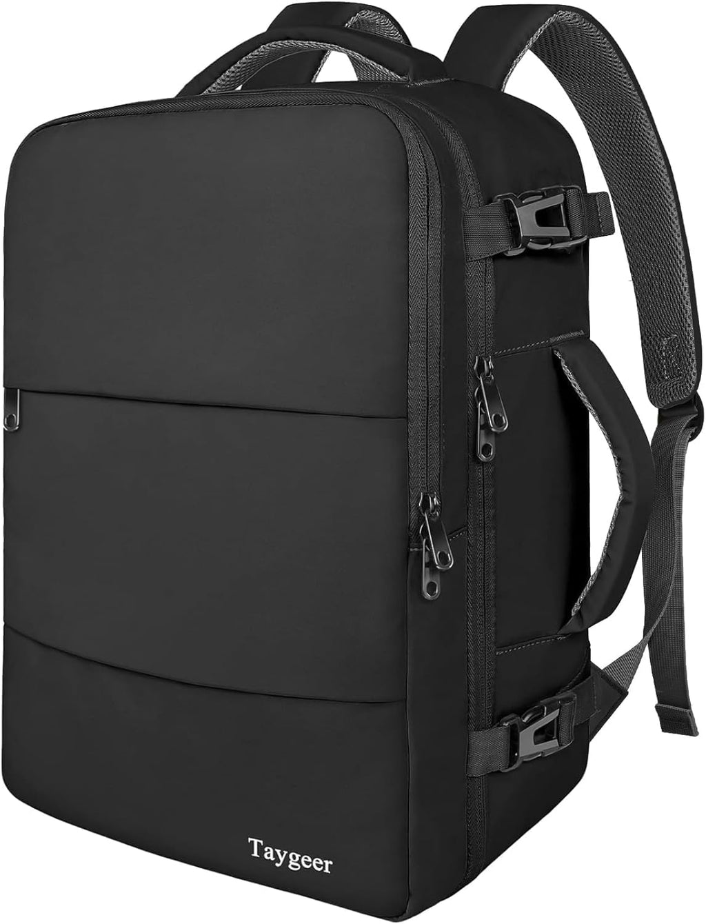 Mochila de viaje Taygeer de 35L, 10 kg para avión, para hombre y mujer, negra
