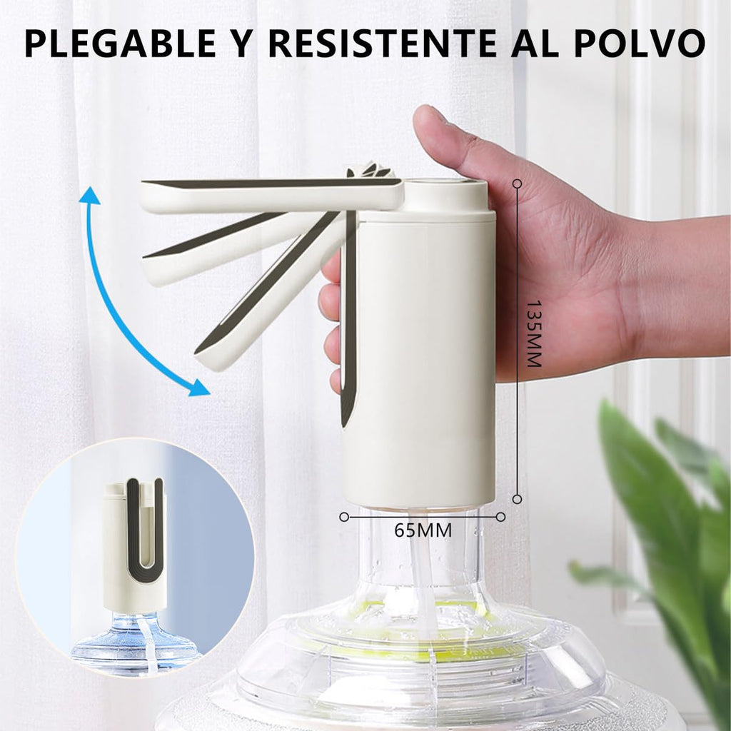 Dispensador de Agua Garrafón Plegable con 3 Modos y Luz LED, Bomba de Agua de Inalámbrica Recargable Portátil, Despachador de Agua Automático Rápido para Botellas de Galón de 4.5L a 20L