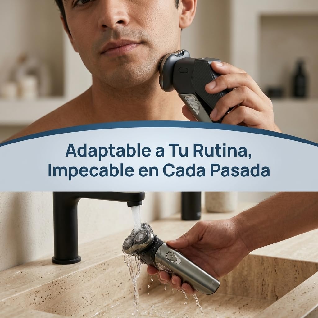 Afeitadora Eléctrica,Pantalla LED inteligente Shaver,Totalmente Lavable,Recortadora Barba Multifuncional para Barba, Nariz, Cabello