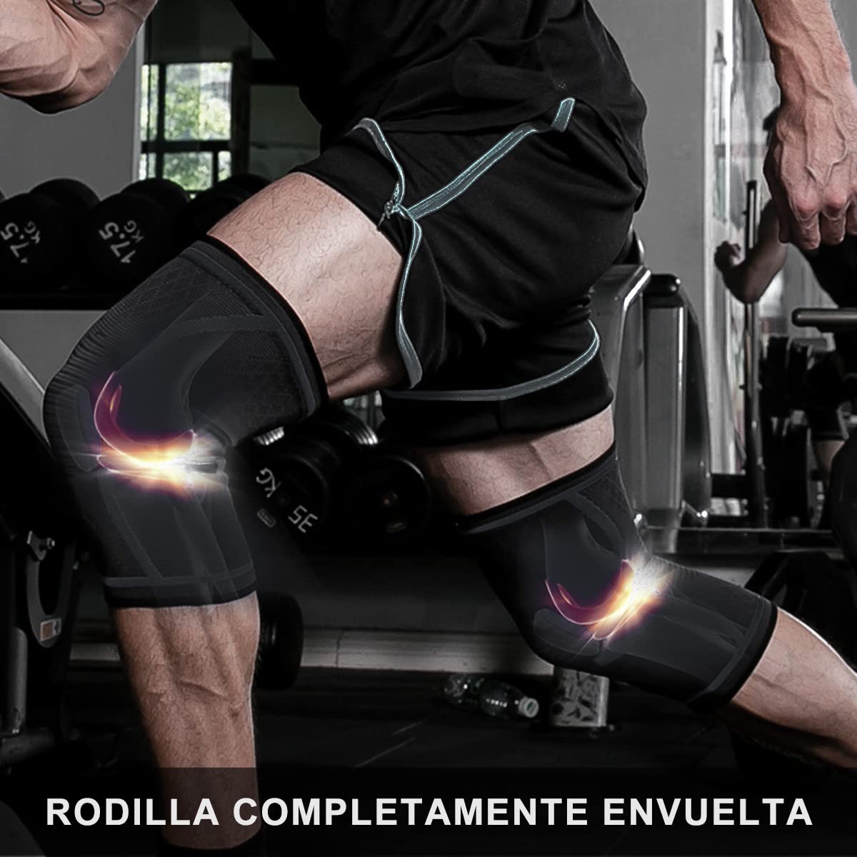 Rodilleras Deportivas DQST – Soporte Antideslizante Elástico | Gym, Voleibol y Running