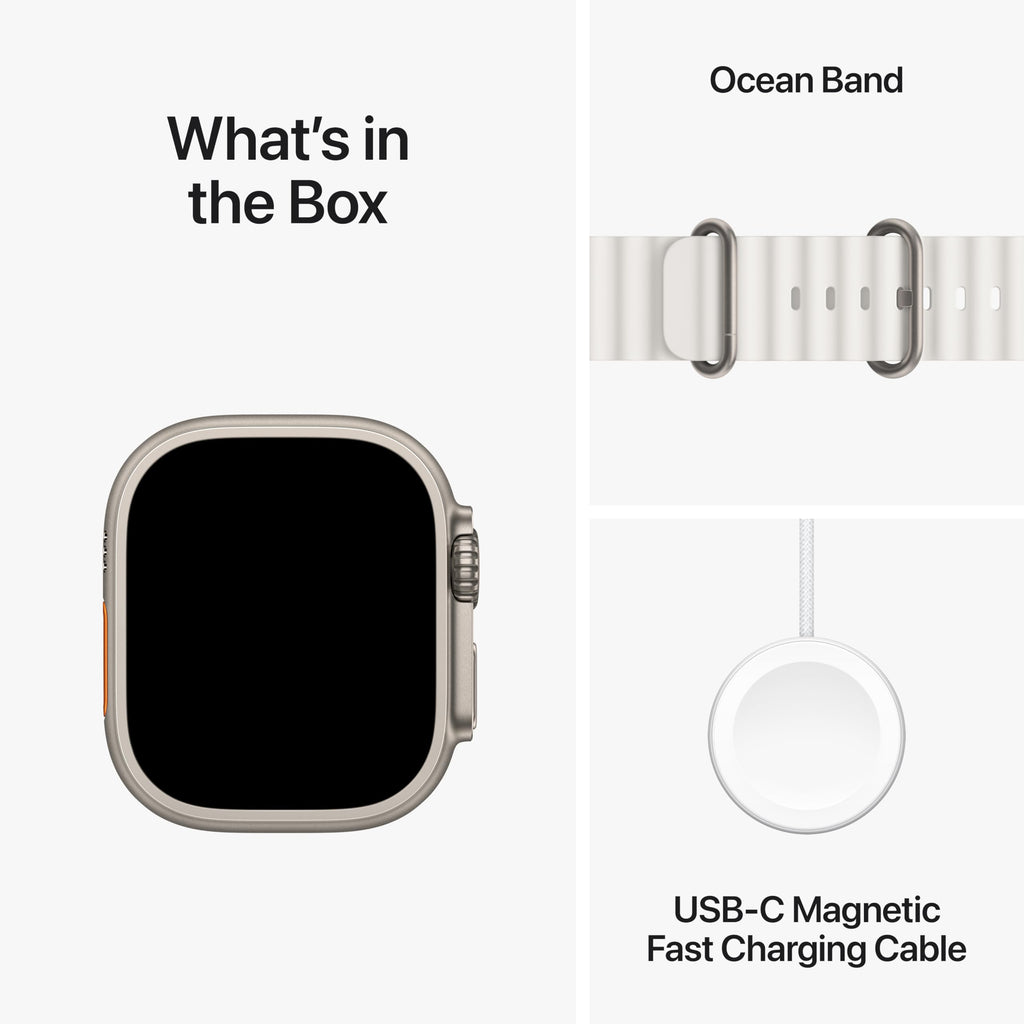 Apple Watch Ultra 2 (GPS + Cellular, 49 mm) - Caja de titanio con correa Ocean azul, talla única (Reacondicionado)