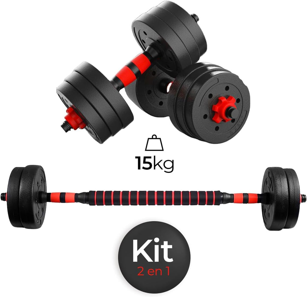 Kit de Pesas Ajustables 3 en 1 Raganet – Mancuernas + Barra | Incluye Guantes de Gym