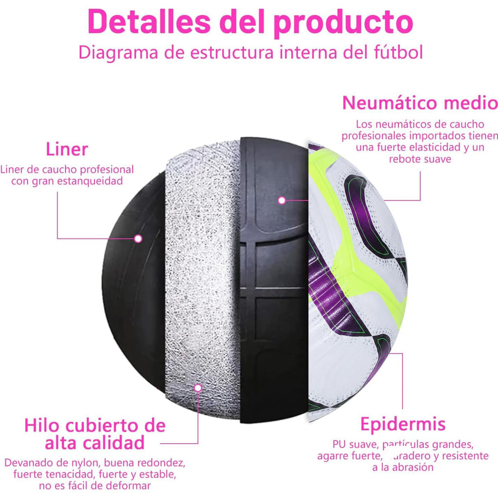Balón de fútbol de entrenamiento juvenil, tamaño de partido estándar 5/4, de pasador, usado para competiciones y entrenamiento, regalo para amantes del fútbol