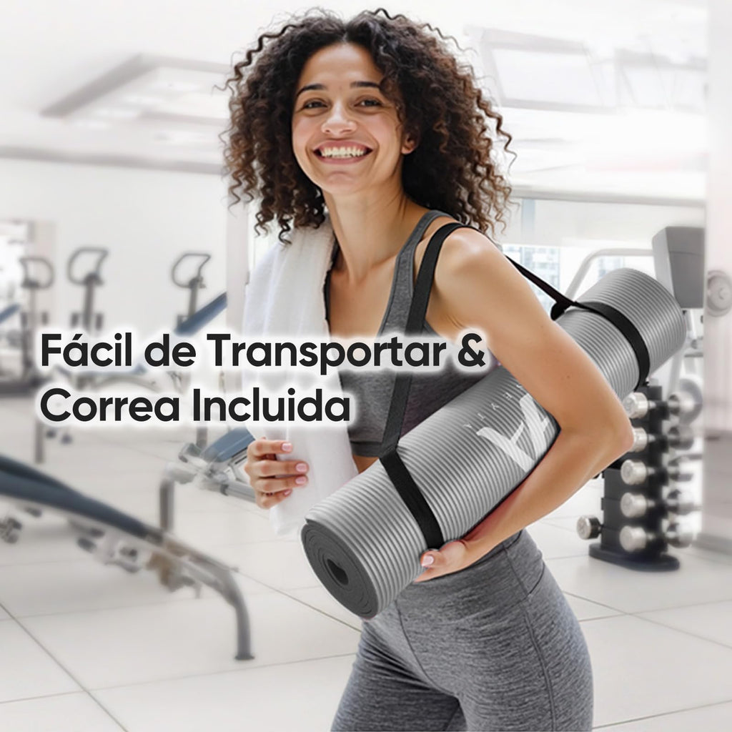 Tapete Yoga,Tapete para Ejercicio Grueso 10 mm, 183x61 cm Antideslizante NBR Pilates, para Yoga,Pilates, Estiramientos y Entrenamiento en Casa o Gimnasio