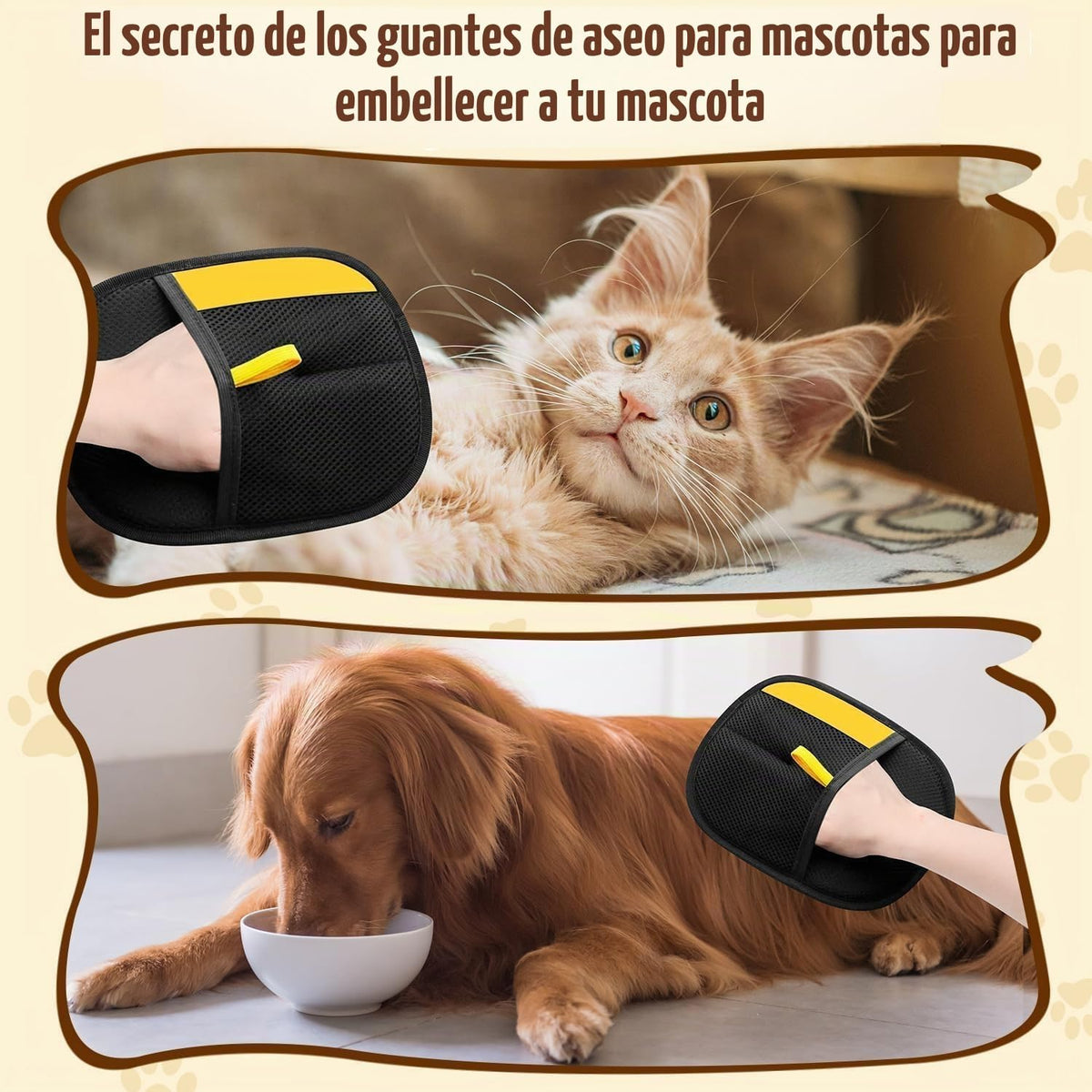 Guante de aseo para mascotas, guante quitapelo para perros y gatos - Mejorado, reutilizable y con electrostaticidad, eliminador de pelo para ropa, sofás, alfombras y asientos de coche (3 unidades)