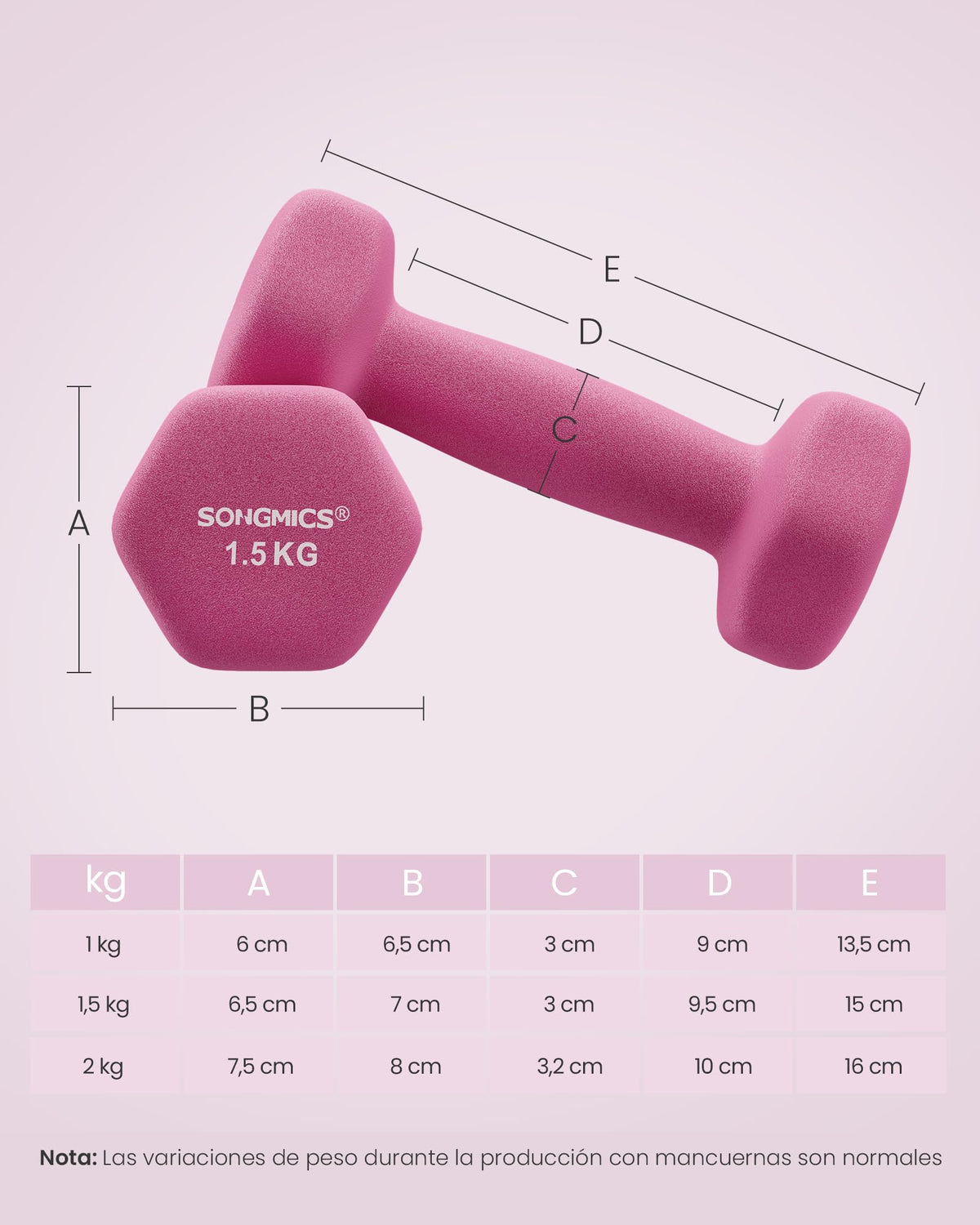 Set de 6 Mancuernas SONGMICS con Soporte – 1, 2 y 3 kg | Vinilo Antideslizante Premium