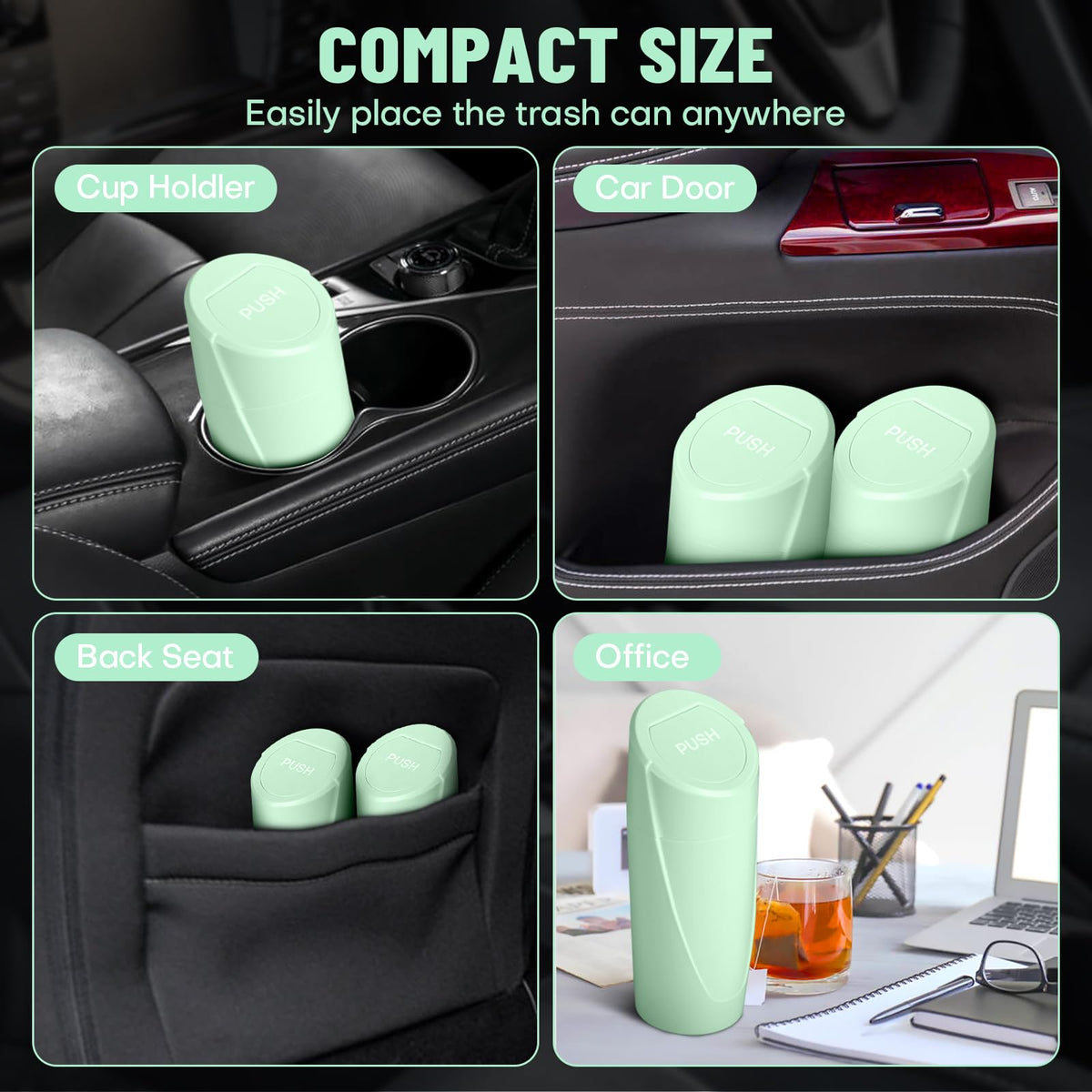 🚗 Bote de Basura para Coche con Tapa — Antiderrames + 20 Bolsas Incluidas