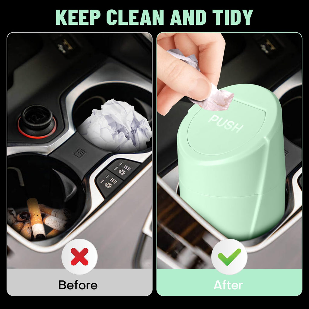 🚗 Bote de Basura para Coche con Tapa — Antiderrames + 20 Bolsas Incluidas