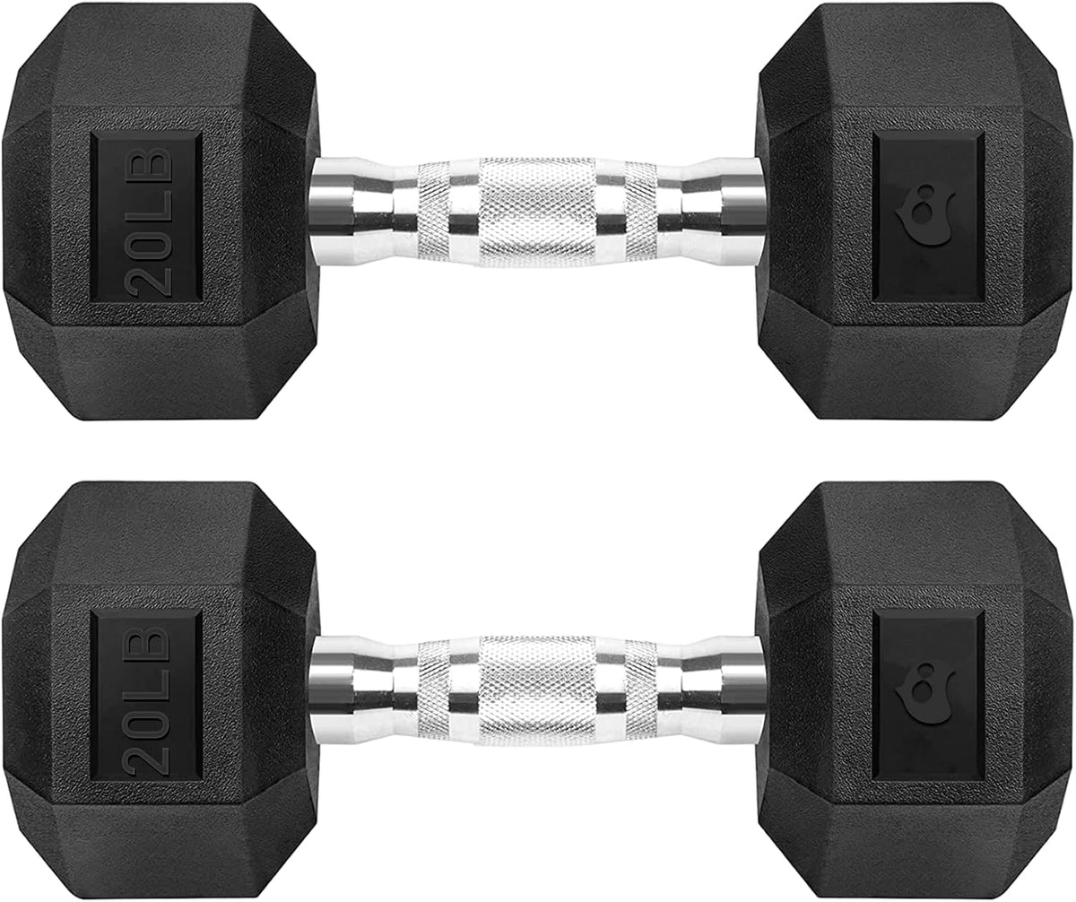 Kit de Mancuernas Bluelander – 5 a 25 lbs con Caucho y Acero | Set Completo para Casa