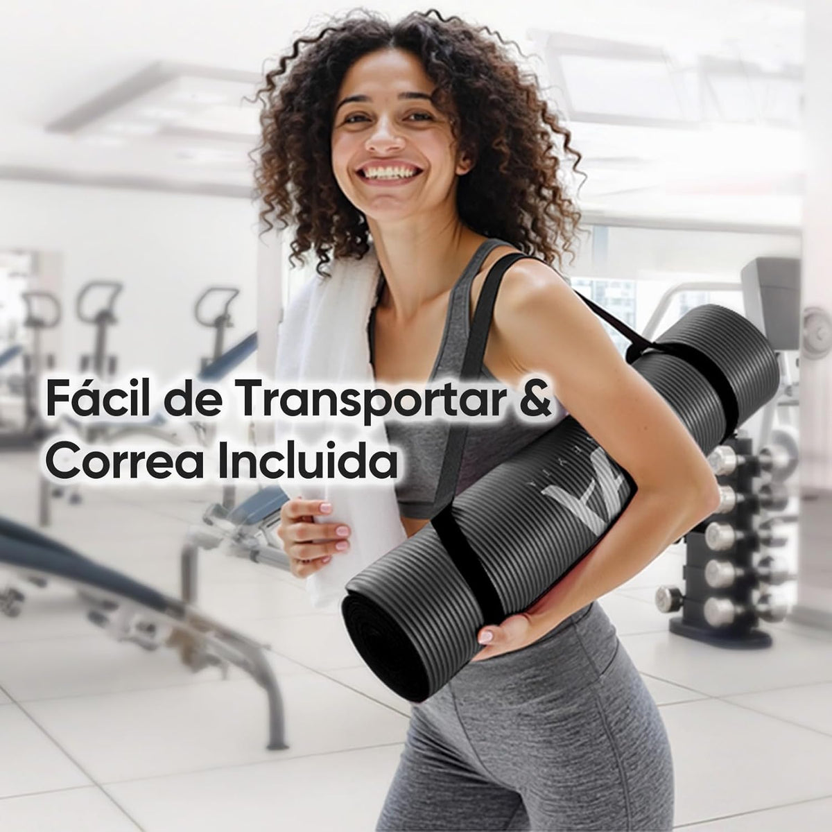Tapete Yoga,Tapete para Ejercicio Grueso 10 mm, 183x61 cm Antideslizante NBR Pilates, para Yoga,Pilates, Estiramientos y Entrenamiento en Casa o Gimnasio