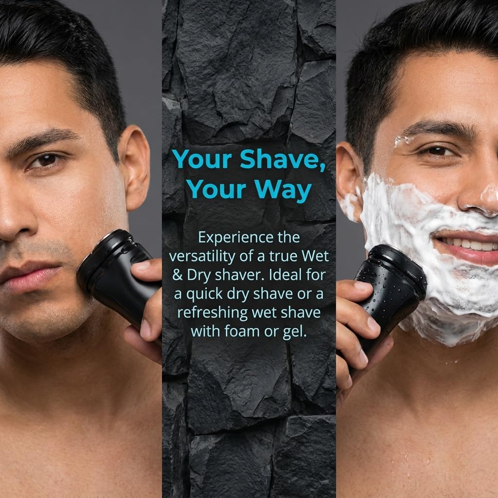 Afeitadora Eléctrica,Pantalla LED inteligente Shaver,Totalmente Lavable,Recortadora Barba Multifuncional para Barba, Nariz, Cabello