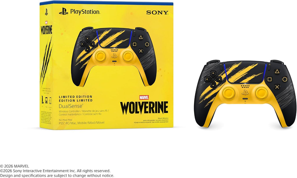 Control Inalámbrico DualSense Edición Limitada Battle Yellow - Marvel's Wolverine