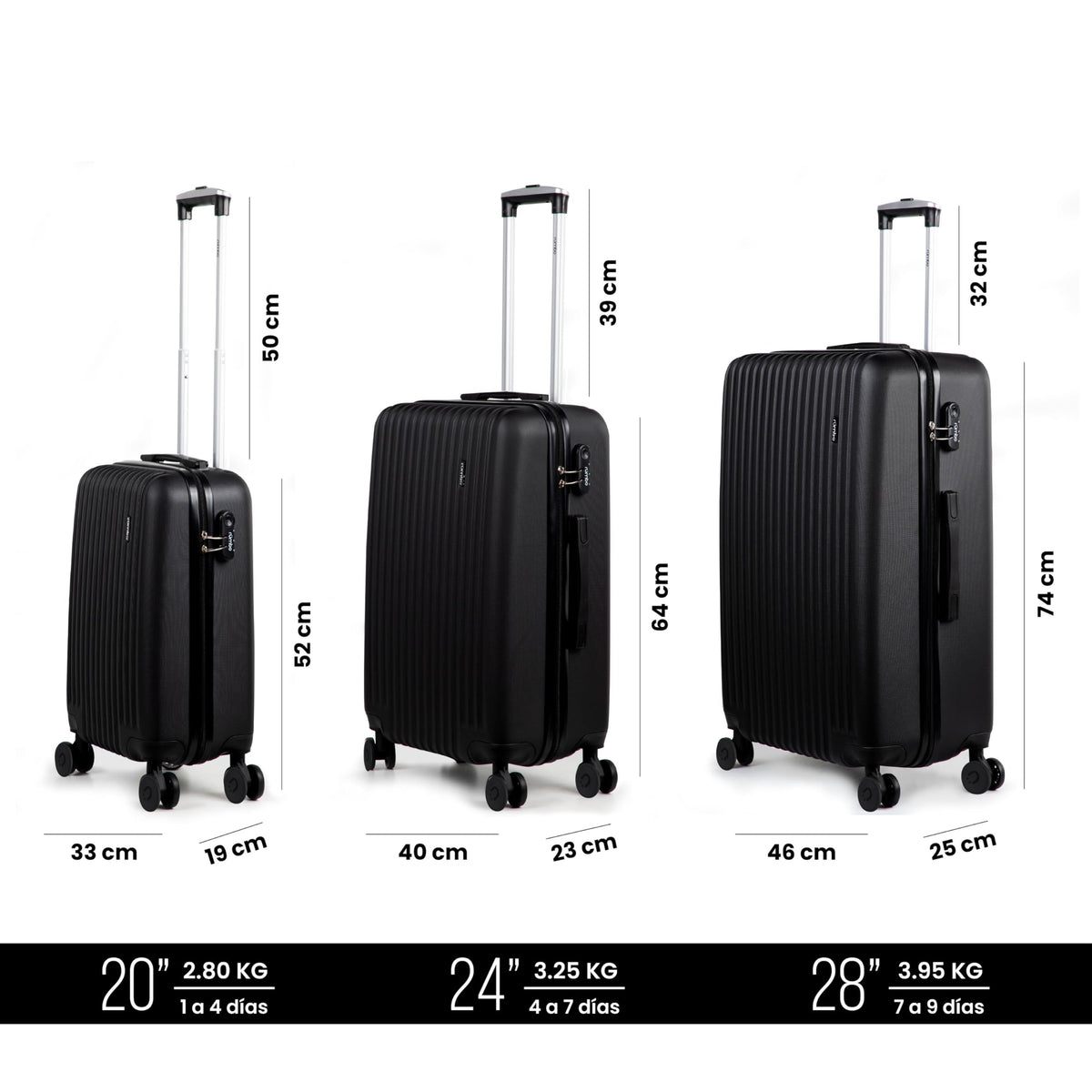 RUMBO Maleta de Cabina de 20 Pulgadas 55 × 40 × 25 con Candado