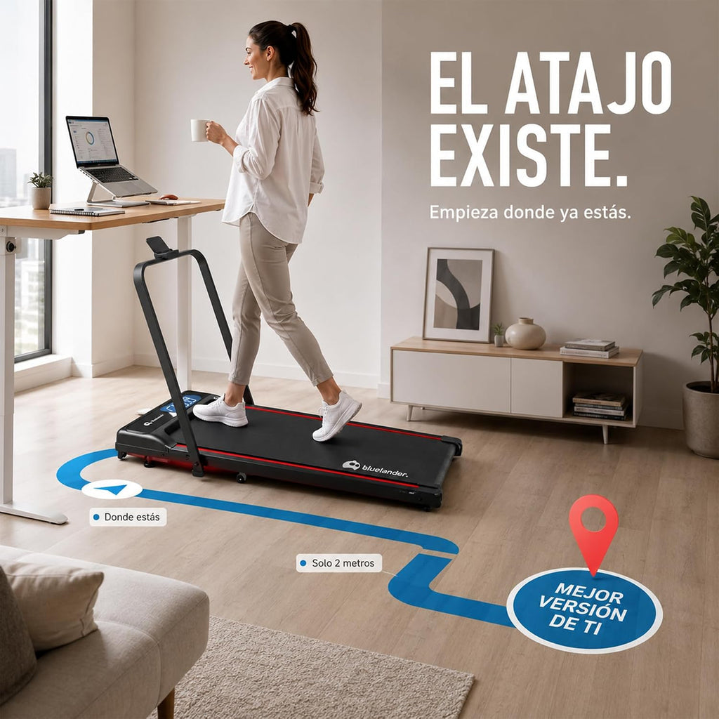 Bluelander Caminadora Eléctrica, Walking Pad con Asa, 100*48*120 cm, 110 V, Pantalla Digital, Caminadora Plegable, 2.5 HP, Portátil, Ideal para Oficina, Hogar, Cinta para Caminar (Walking Pad con Asa)