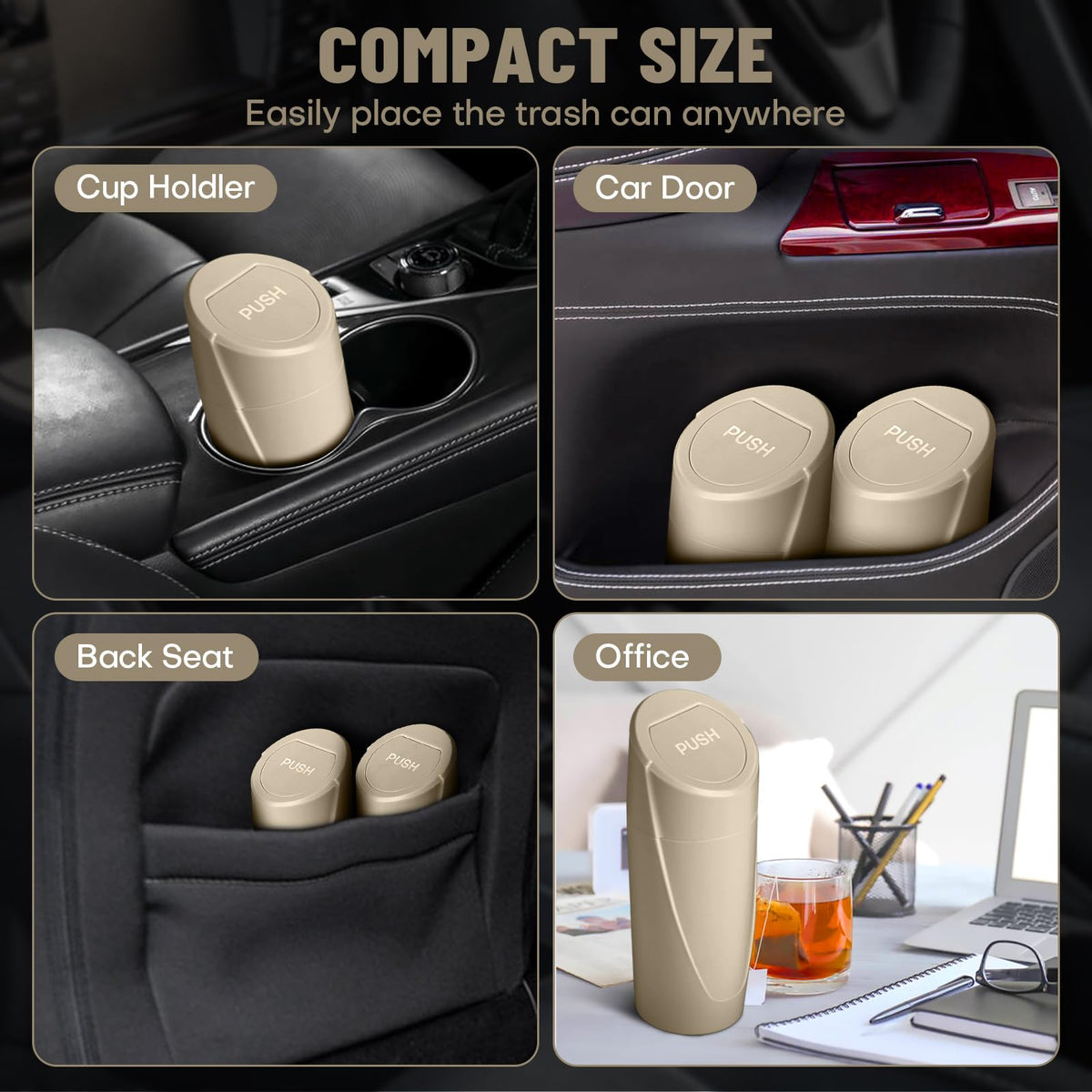 🚗 Bote de Basura para Coche con Tapa — Antiderrames + 20 Bolsas Incluidas