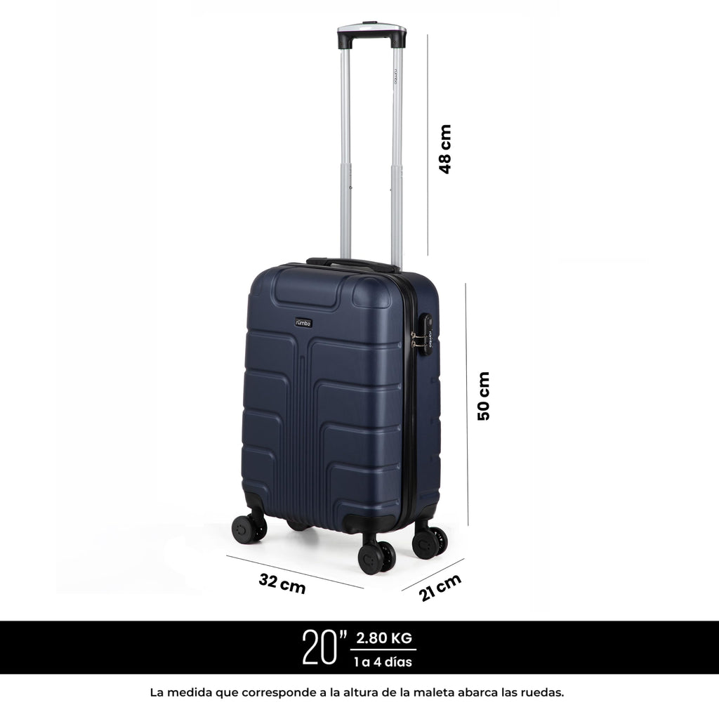 RUMBO Maleta de Cabina de 20 Pulgadas 55 × 40 × 25 con Candado