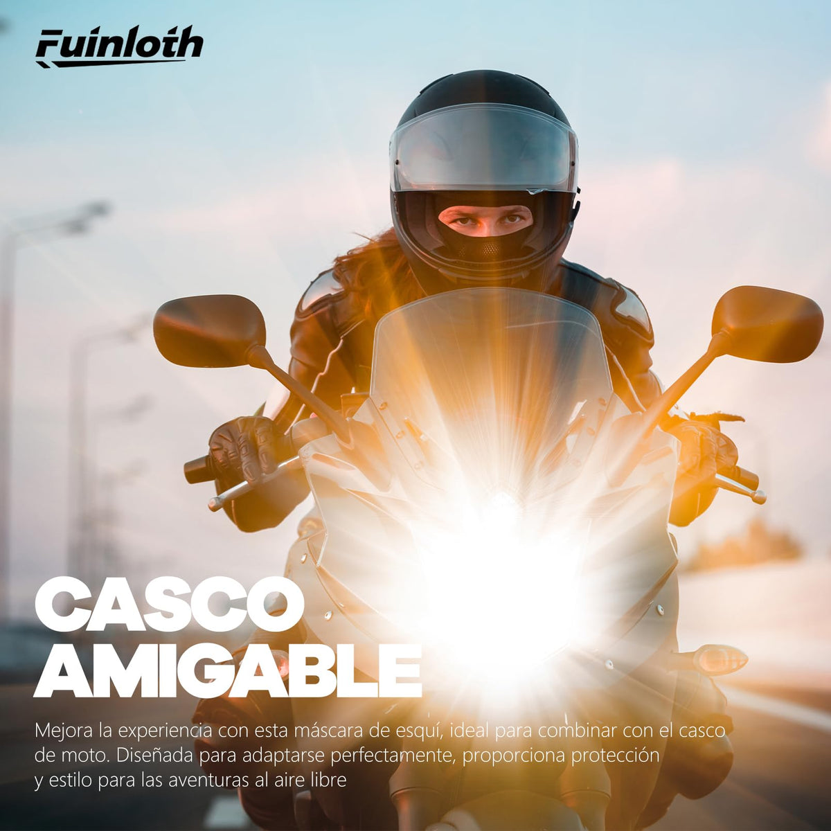 Fuinloth Pasamontañas, Balaclava Protección UV, para Moto y Ciclismo Unisex