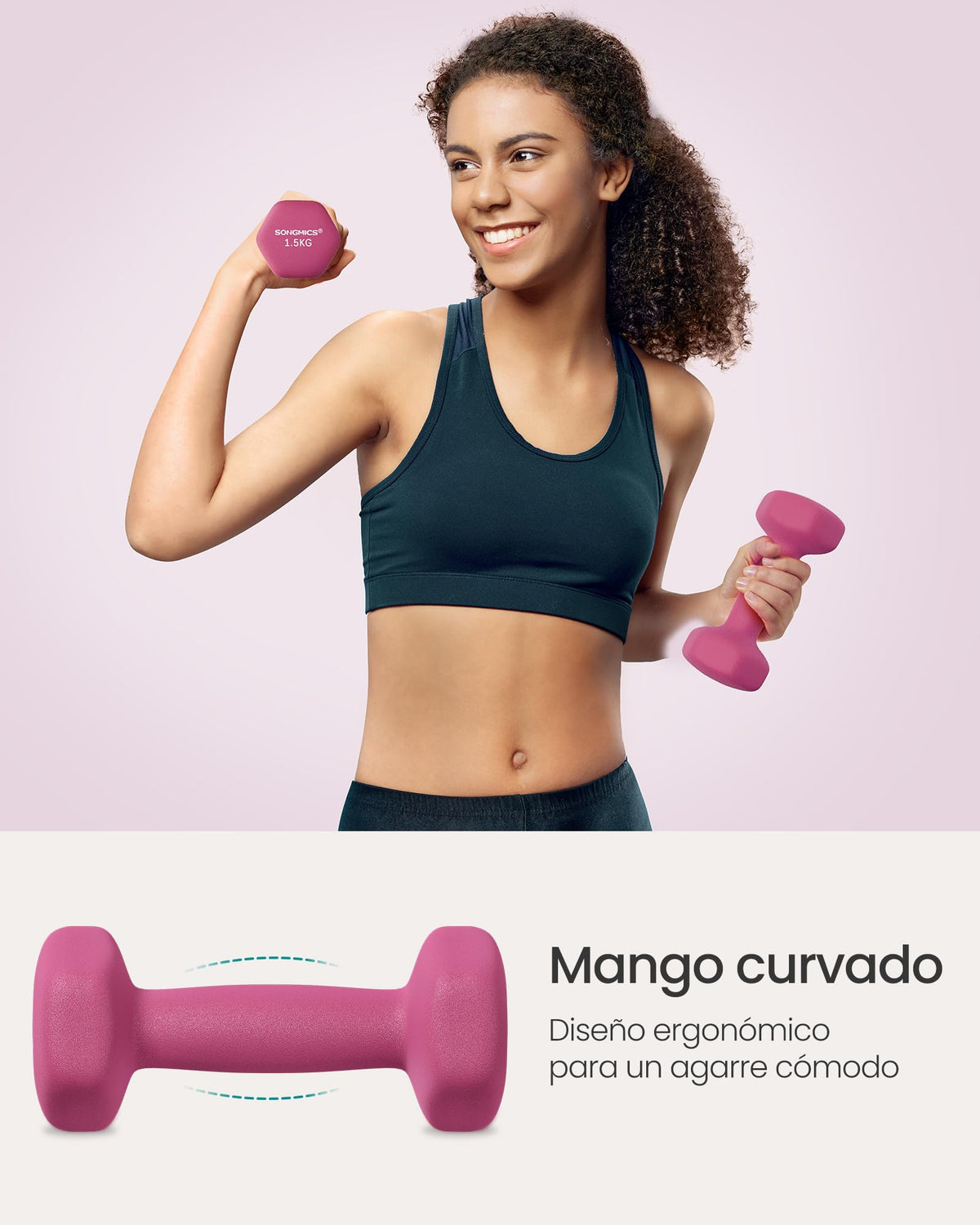 Set de 6 Mancuernas SONGMICS con Soporte – 1, 2 y 3 kg | Vinilo Antideslizante Premium