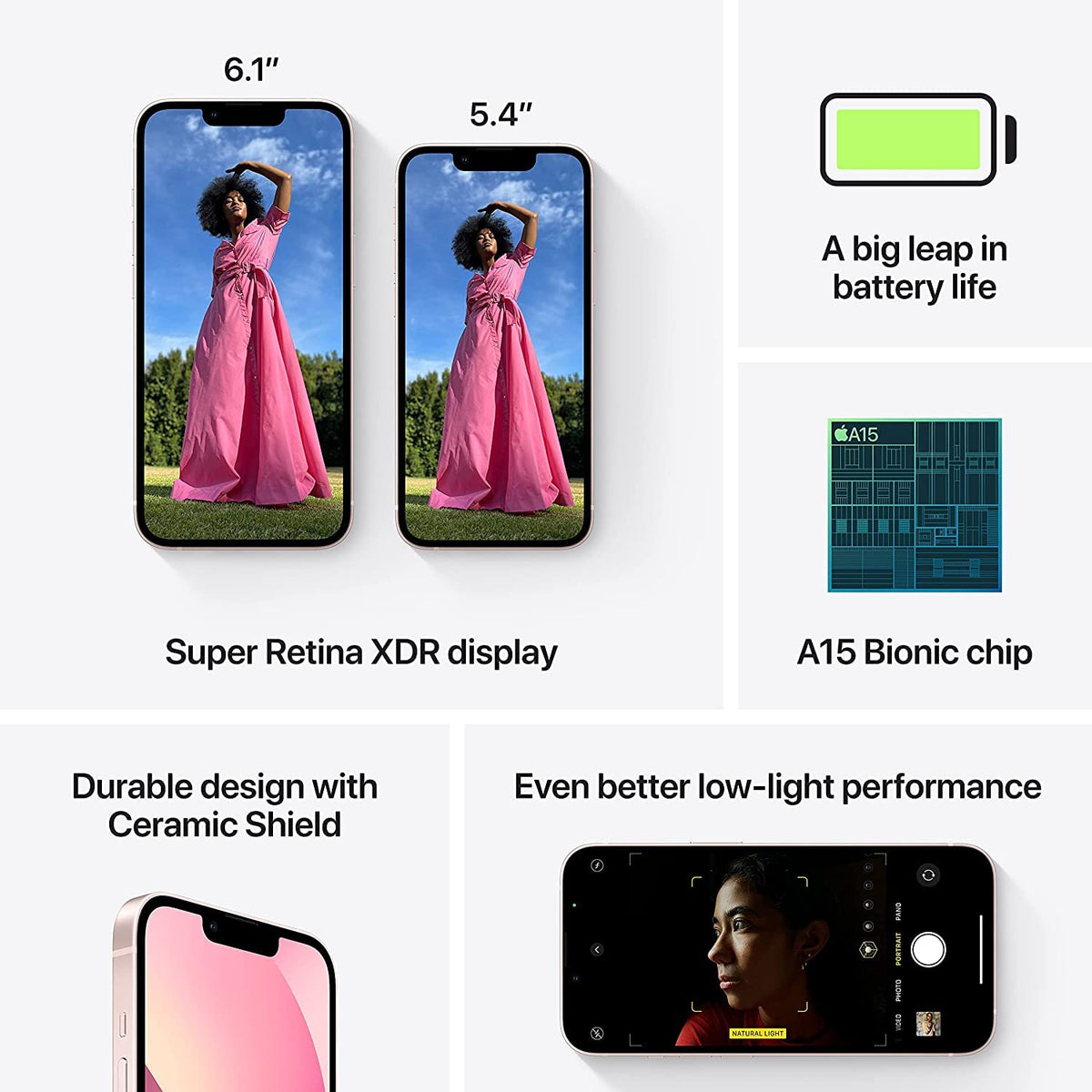 Apple iPhone 13, 128GB, Medianoche (Reacondicionado)