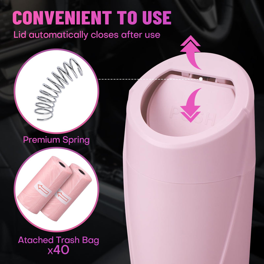 🚗 Bote de Basura para Coche con Tapa — Antiderrames + 20 Bolsas Incluidas