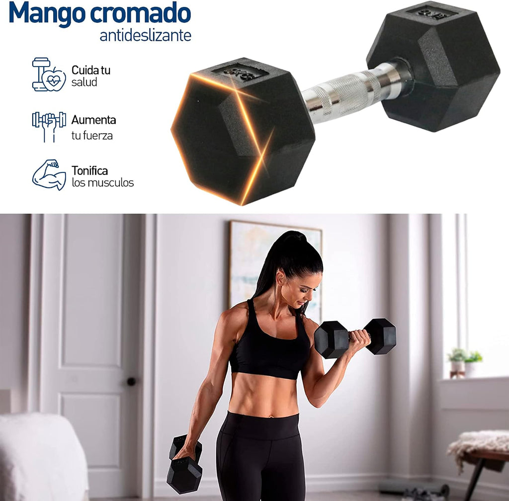 Bluelander Kit de Mancuernas, Juego de Pesas para Ejercicio en Casa, Kit de Pesas para Ejercicio, Cubierta de Caucho, Mango de Acero Moleteado, Mancuernas de 5, 10, 15, 20, 25 Lbs