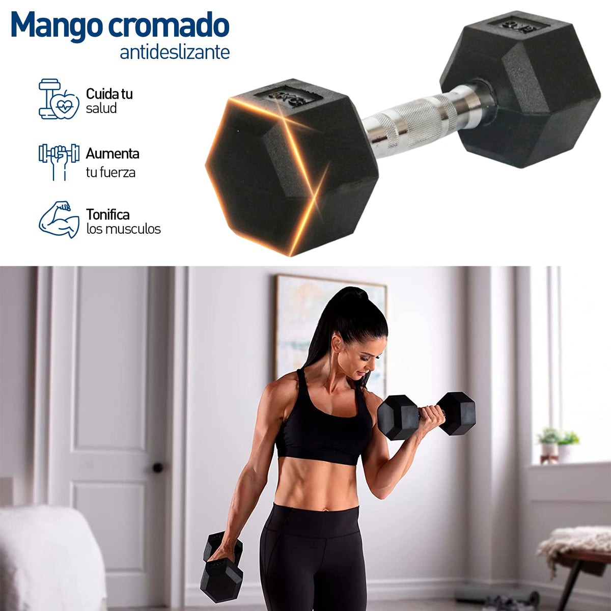 Bluelander Kit de Mancuernas, Juego de Pesas para Ejercicio en Casa, Kit de Pesas para Ejercicio, Cubierta de Caucho, Mango de Acero Moleteado, Mancuernas de 5, 10, 15, 20, 25 Lbs