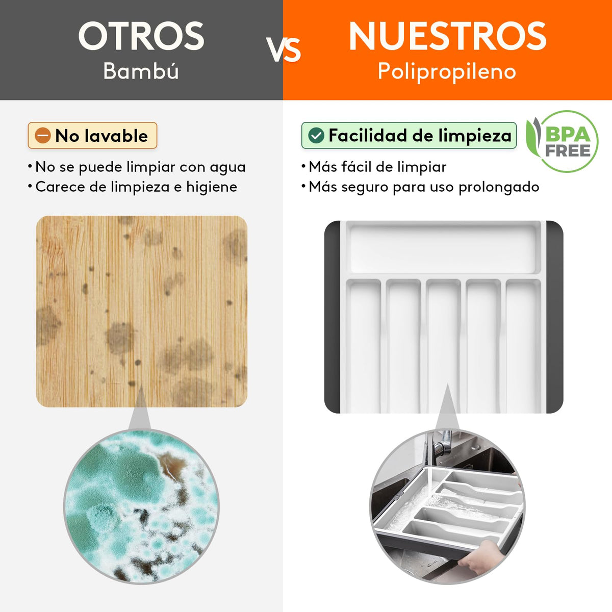 Lifewit Organizador de cubiertos, bandeja extensible para cubiertos, cubertero para cajón de cocina, organizador ajustable y compacto para cucharas, tenedores y cuchillos, grande, negro