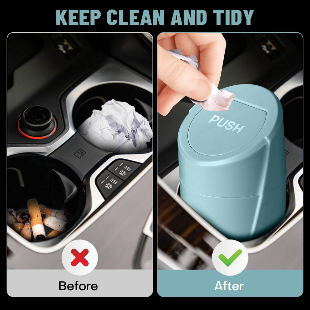 🚗 Bote de Basura para Coche con Tapa — Antiderrames + 20 Bolsas Incluidas