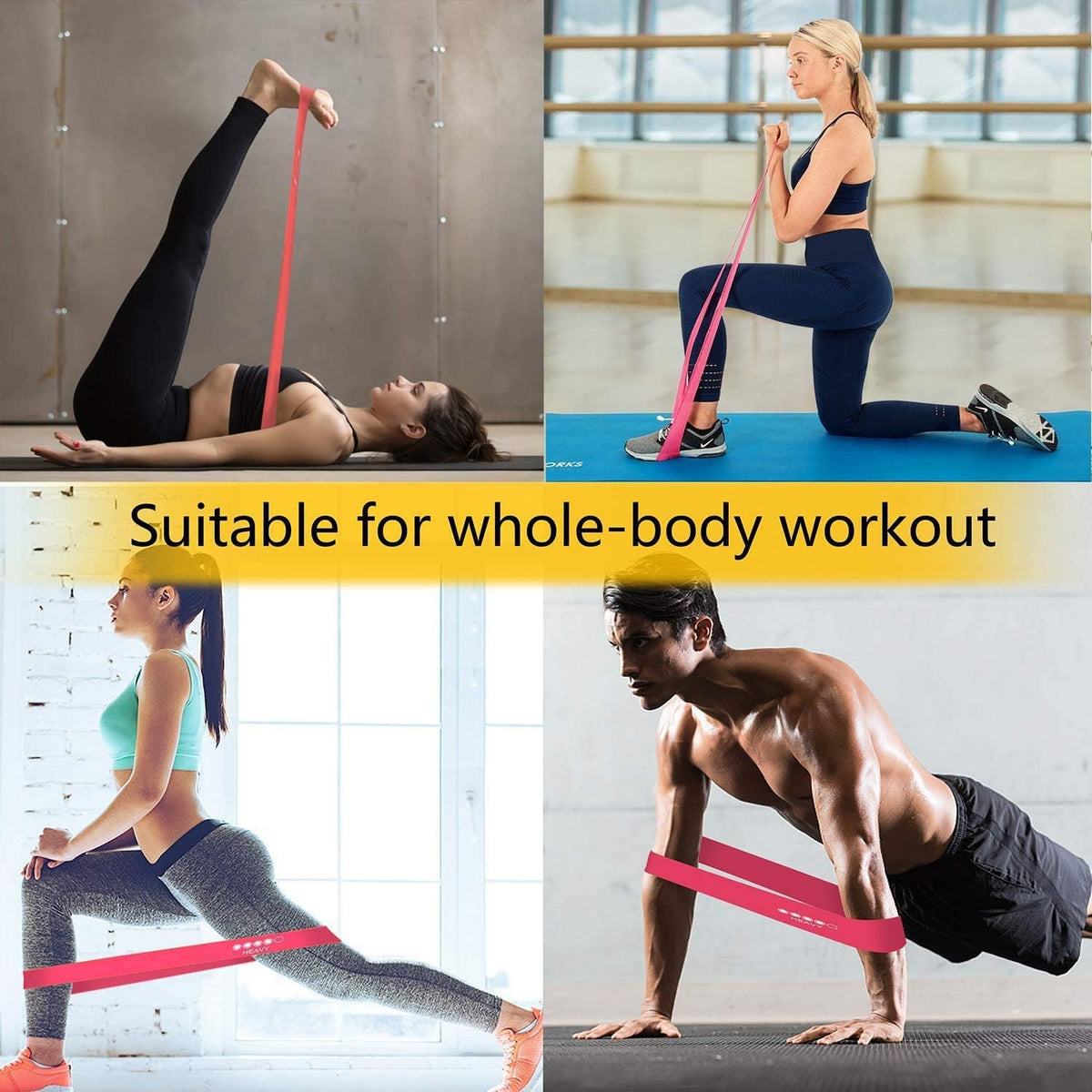 Bandas de resistencia elásticas con 5 niveles, cintas elásticas de fitness de látex natural, bandas elásticas de musculación para yoga, pilates, crossfit y estiramientos