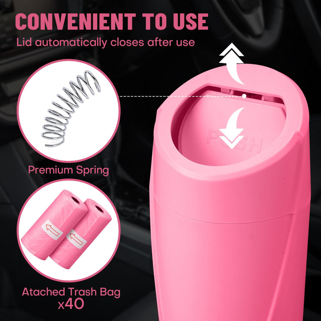 🚗 Bote de Basura para Coche con Tapa — Antiderrames + 20 Bolsas Incluidas